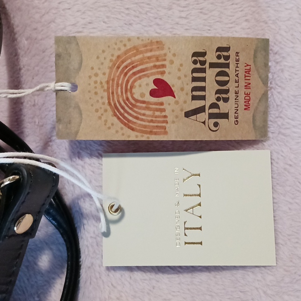 Gorgeous! ANNA PAOLA Genuine Leather Bucket Drawstring Bag. Made In Italy 🇮🇹 - Picture 7 of 9